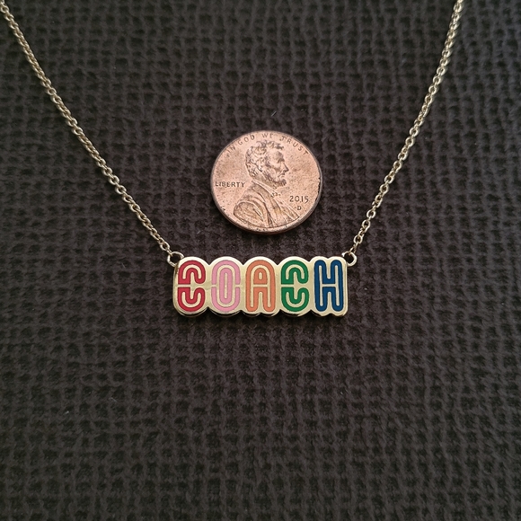 Coach Logo Retro☮️ Necklace - NIB - Picture 5 of 15